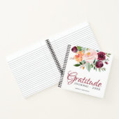 年素朴名の付いたフローラ感謝ジャーナル ノートブック (内部)