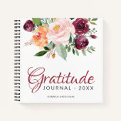 年素朴名の付いたフローラ感謝ジャーナル ノートブック (正面)