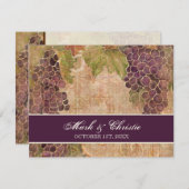 年老いたブドウ畑の結婚式RSVP応答カード 出欠カード (正面/裏面)