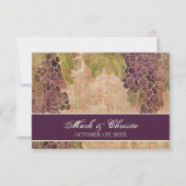 年老いたブドウ畑の結婚式RSVP応答カード 出欠カード (正面)