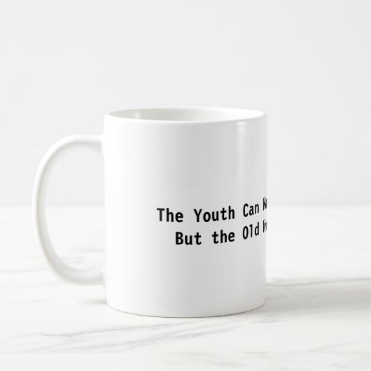 年老いたマグカップであるという知恵 コーヒーマグカップ (左)
