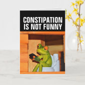 年老いた便秘おもしろい誕生日カード カード (黄色い花)