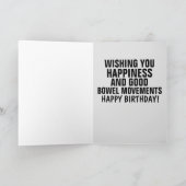 年老いた便秘おもしろい誕生日カード カード (内部)