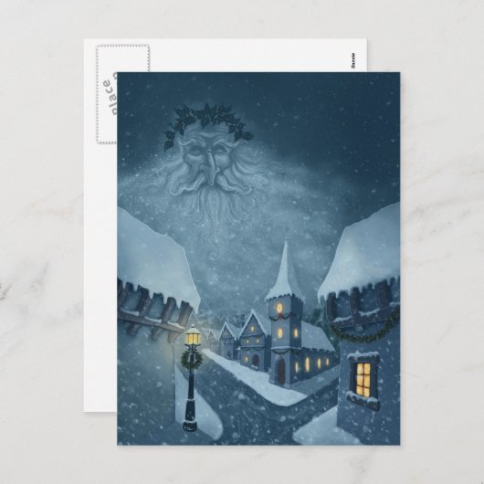 年老いた冬の男の休暇のポストカード シーズンポストカード (正面/裏面)