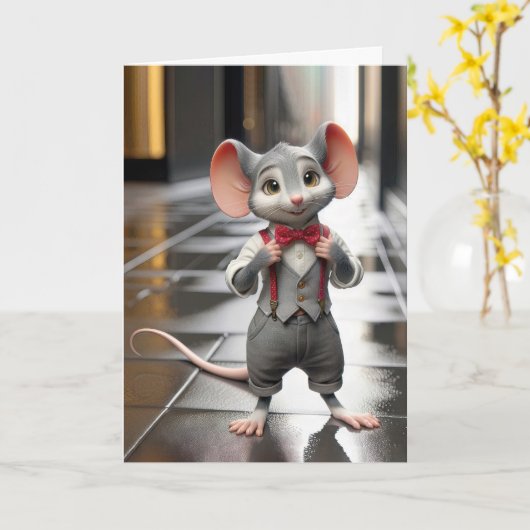 年老いた可愛い誕生日 カード (黄色い花)