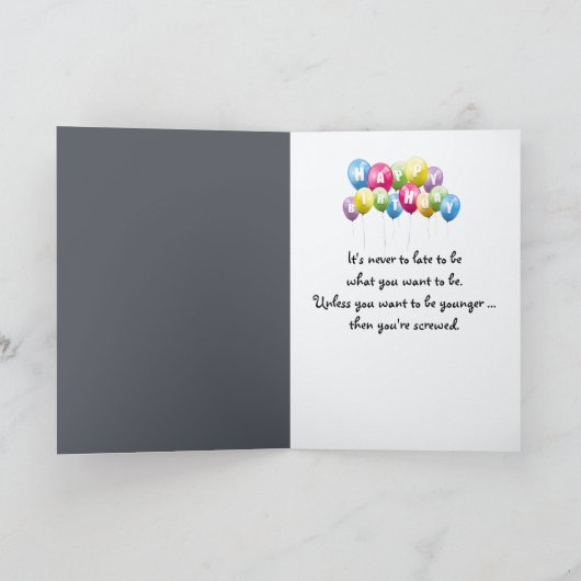 年老いた愚痴のおばさん誕生日 カード (内部)