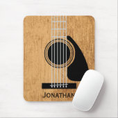 年老いた木製アコースティックギターモノグラム マウスパッド (マウス)