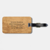 年老いた木製アコースティックギターモノグラム ラゲッジタグ (裏面横)