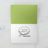 年老いた誕生日の牛のユーモア カード (内部)