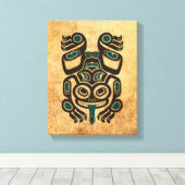 年老いた青と黒のハイダスピリットツリーカエル キャンバスプリント (インサイチュ (ウッドフロア))