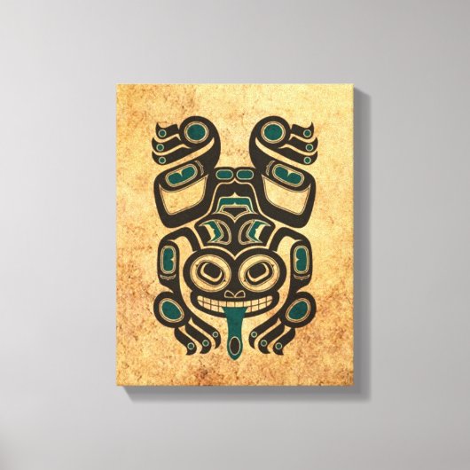 年老いた青と黒のハイダスピリットツリーカエル キャンバスプリント (正面)