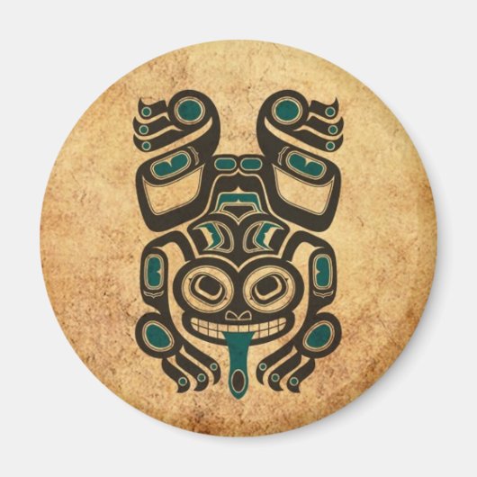 年老いた青と黒のハイダスピリットツリーカエル マグネット (正面)