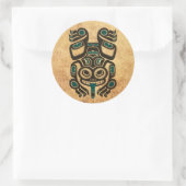 年老いた青と黒のハイダスピリットツリーカエル ラウンドシール (バッグ)