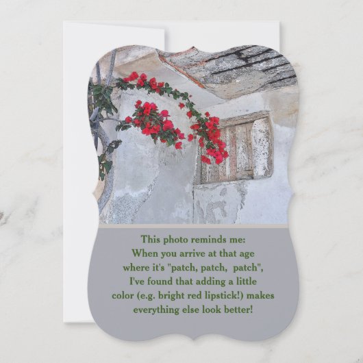 年老いた/赤い花/古い建物 (正面)