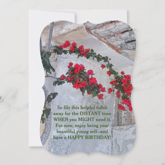 年老いた/赤い花/古い建物 (裏面)