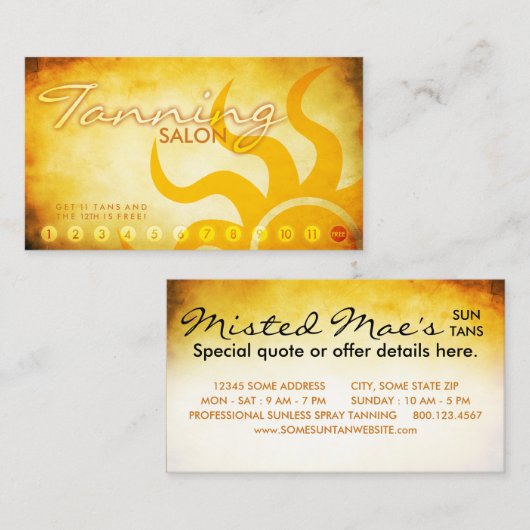 年老いなめしサロンロイヤリティカード ロイヤリティカード (正面/裏面)