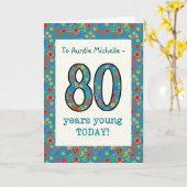 年若いカスタムな花のバースデー・カード、80 カード (黄色い花)