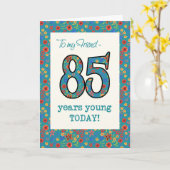 年若い友人のための花のバースデー・カード85 カード (黄色い花)