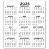 年表示カレンダー – 基本ミニマル シール (正面)