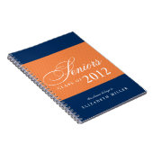 年誇りを持った間オレンジ色のネイビーストライプブルー ノートブック (右側)