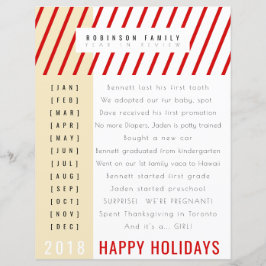 年賀状のデザイン　ホリデーシーズンのキャンディーケーンのストライプ