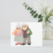 年賀状の祖母と祖父 ポストカード (スタンド正面)