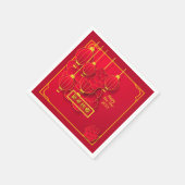 年賀状中国の新年20xx赤金ゴールド スタンダードカクテルナプキン (角)