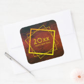 年賀状新年20xx幾何学的金ゴールド スクエアシール (封筒)