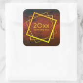 年賀状新年20xx幾何学的金ゴールド スクエアシール (バッグ)