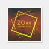 年賀状新年20xx幾何学的金ゴールド スタンダードカクテルナプキン (正面)
