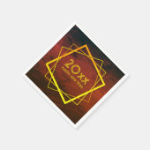 年賀状新年20xx幾何学的金ゴールド スタンダードカクテルナプキン (角)