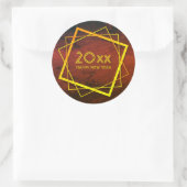 年賀状新年20xx幾何学的金ゴールド ラウンドシール (バッグ)