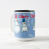 年賀状：メリークリスマスとハッピーニューイヤー ツートーンマグカップ (正面左)