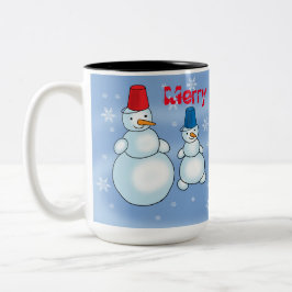 年賀状：メリークリスマスとハッピーニューイヤー ツートーンマグカップ