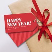 年賀　赤と白のカスタム ギフトタグ