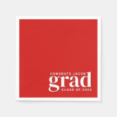 年赤と白おめでとう スタンダードカクテルナプキン (正面)