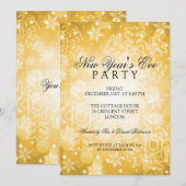 年越しパーティー　お祭り　ゴールド　ボケ 招待状 (正面/裏面)