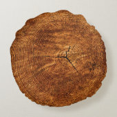 年輪の木のテクスチャ ラウンドクッション (裏面)
