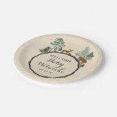 年輪の森林ベビーシャワーの紙皿 ペーパープレート (アングル)