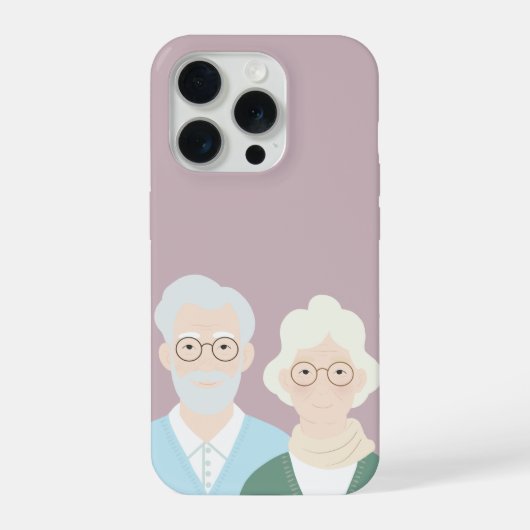年配のカップルiPhoneケース iPhoneケース (裏面)
