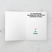 年配のグレーヘアの男性ゴルファーのカード カード (内部)