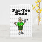 年配のグレーヘアの男性ゴルファーのカード カード (黄色い花)