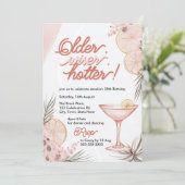 年配のワイザーでホッタピーチピンクカクテル誕生日 招待状 (スタンド正面)