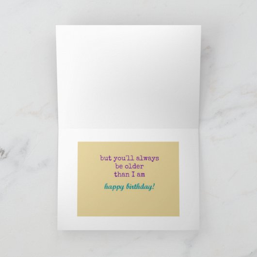 年配の人への誕生日 カード (内部)