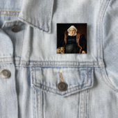 年配の女性のポートレート 缶バッジ (インサイチュ)