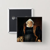 年配の女性のポートレート 缶バッジ (正面&裏面)