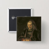 年配の女性のポートレート、c. 1650年 缶バッジ (正面&裏面)