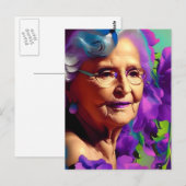 年配の女性はがき ポストカード (正面/裏面)