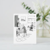 年配の女性は遊子供とホスコッチを飛ばす ポストカード (スタンド正面)