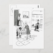 年配の女性は遊子供とホスコッチを飛ばす ポストカード (正面/裏面)